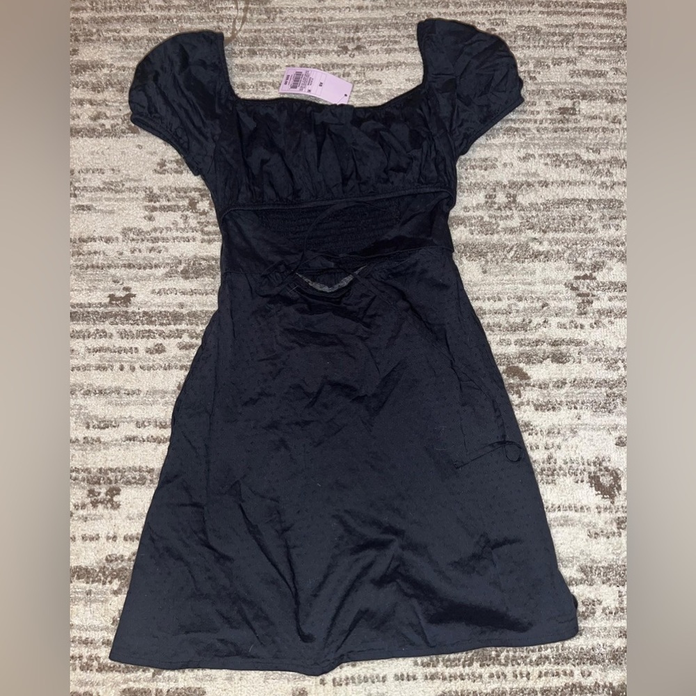 Mini Black Dress with the front!